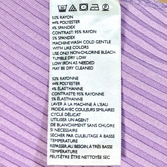 Urban Outfitters Lilac Ribbed  Skater Dress Fluted Bell 3/4 Sleeve Fit & Flare - Picture 10 of 11